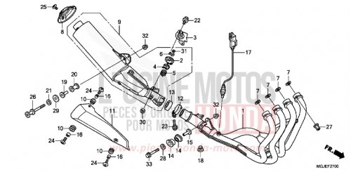 SILENCIEUX D'ECHAPPEMENT CBF1000FAC de 2012
